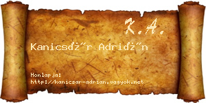 Kanicsár Adrián névjegykártya